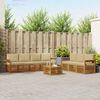 vidaXL Sofa-Sets 8 pcs Natuurlijk en Beige Massief Acaciahout