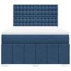 vidaXL Boxspring met matras stof blauw 140x200 cm