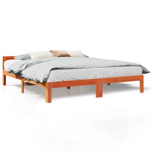 vidaXL Bedframe zonder matras massief grenenhout wasbruin 160x200 cm