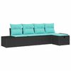 vidaXL Tuin Sofa Set 5 st Zwart poly rattan