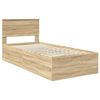 vidaXL Bedframe met hoofdeinde Sonoma Eiken 75 x 190 cm Bewerkt hout