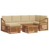 vidaXL Hoekbank Set 7 pcs Natuurlijk en Beige Massief Acaciahout