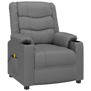 vidaXL Massagestoel kunstleer grijs