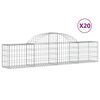 vidaXL Schanskorven 20 st gewelfd 200x30x40/60 cm gegalvaniseerd ijzer