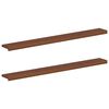 vidaXL Raamkozijnen 2 st Donkerbruin 140 x 20 x 2 cm Massief Eikenhout