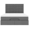vidaXL Ottoman bed met matras en LED's 140x200cm stof donkergrijs