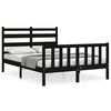 vidaXL Bedframe met hoofdbord massief hout zwart