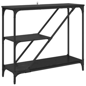 vidaXL Wandtafel Zwart Eiken 88,5 x 30 x 75 cm Bewerkt hout
