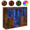 vidaXL Dressoirs met LED-verlichting 3 st bewerkt hout gerookt eiken