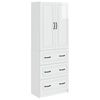 vidaXL Kastenset 2 st 66 x 34,5 x 87 cm Bewerkt hout Hoogglans Wit