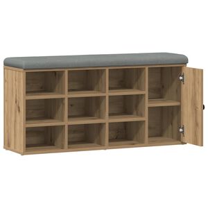 vidaXL Schoenenbank 102x32x50 cm bewerkt hout artisanaal eikenkleur