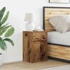 vidaXL LED Bedside Kast met lade Oud hout 38 x 34 x 61 cm Bewerkt hout