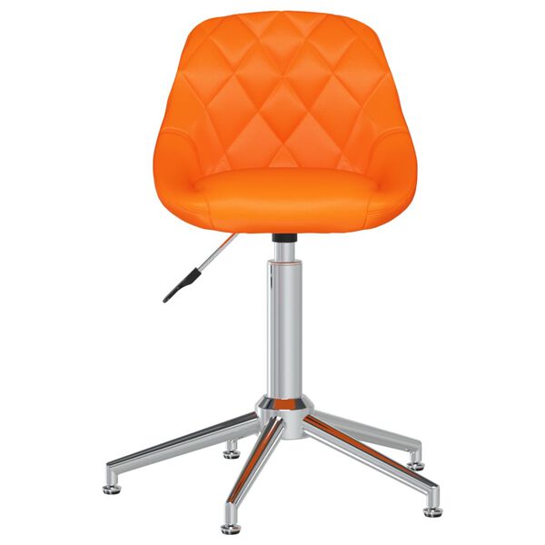vidaXL Eetkamerstoelen draaibaar 2 st kunstleer oranje