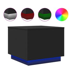 vidaXL Salontafel met LED-verlichting 50x50x40 cm zwart