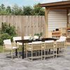 vidaXL Tuin eettafelset 9 pcs Beige poly rattan