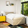 vidaXL Boxspring met matras stof cr&egrave;mekleurig 120x200 cm