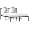 vidaXL Bedframe met hoofdbord metaal zwart 140x190 cm