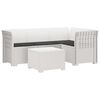 vidaXL 4-Persoons Tuinbank met Kussens Rieten Look PP Wit