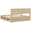 vidaXL Bedframe met hoofdeinde Sonoma 180 x 200 cm Massief grenenhout
