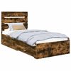 vidaXL Bedframe met lade Gerookt eiken 90 x 190 cm Bewerkt hout