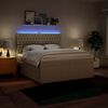 vidaXL Boxspring met matras stof cr&egrave;mekleurig 200x200 cm