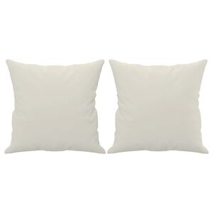 vidaXL Sierkussens 2 st 40x40 cm fluweel cr&egrave;mekleurig