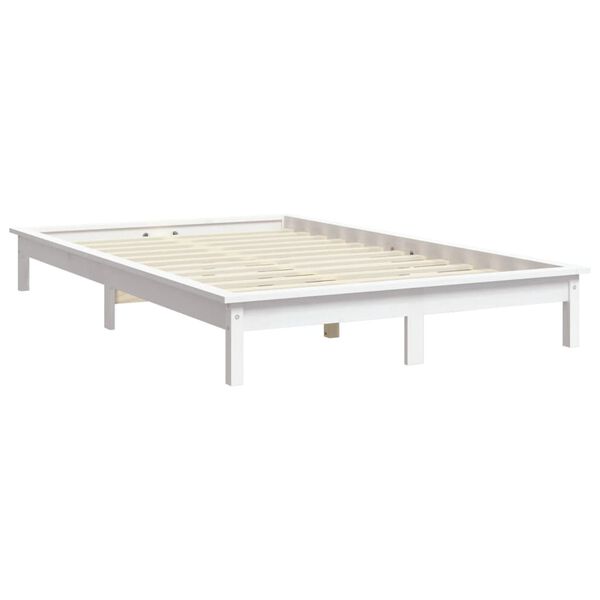 vidaXL Bedframe zonder matras massief grenenhout wit 140x190 cm