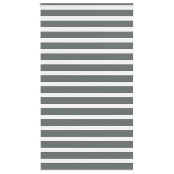 vidaXL Zebra rolgordijn 125x230 cm stofbreedte 120,9 cm donkergrijs