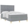 vidaXL Boxspringbed met hoofdeinde Lichtgrijs 140 x 200 cm Stof