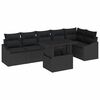 vidaXL Tuin Sofa Set met kussen met opslag 7 pcs Zwart poly rattan