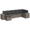 vidaXL 7-delige Loungeset met kussens poly rattan grijs