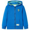 Kindervest met capuchon en rits 104 blauw