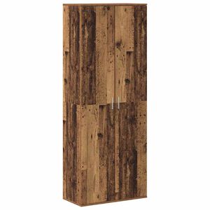 vidaXL Hoge kast Oudhout 70 x 33.5 x 180 cm Bewerkt hout