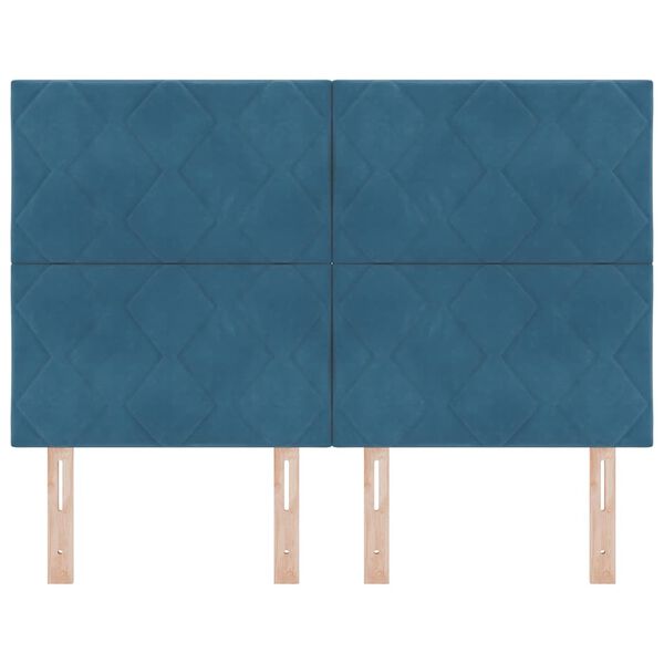 vidaXL Hoofdbord met hoofdeinde Donkerblauw 160 cm Fluweel