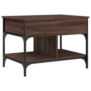 vidaXL Salontafel 70x50x50 cm bewerkt hout en metaal bruineikenkleur