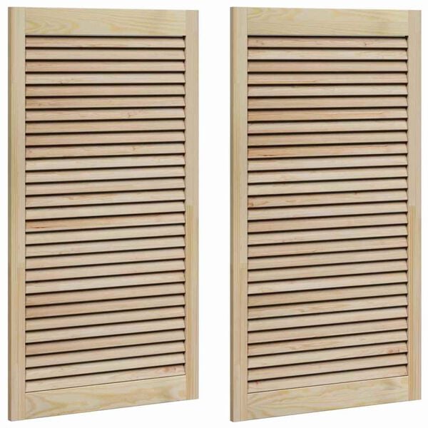 vidaXL Kastdeur 2 pcs Naturel 110 x 2,1 x 59,5 cm Massief grenenhout