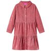 Kinderjurk met lange mouwen ribfluweel 116 oudroze