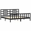 vidaXL Bedframe met hoofdbord massief hout zwart 200x200 cm