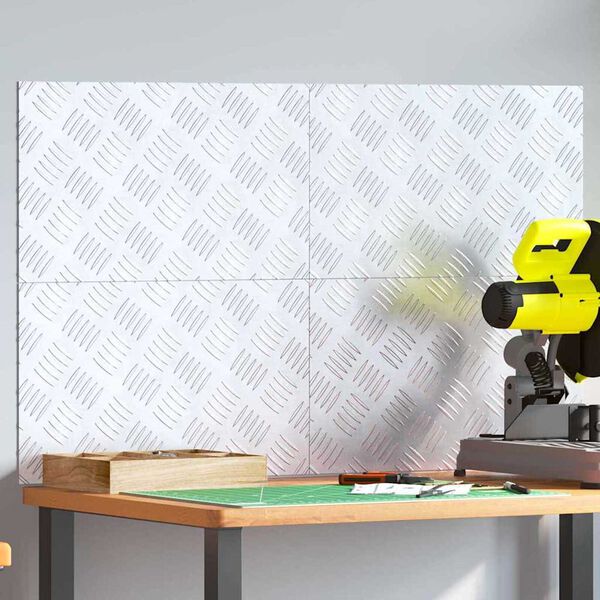 vidaXL Trap Tread Rechthoekig 4 pcs Zilver 50 x 30 cm Aluminium