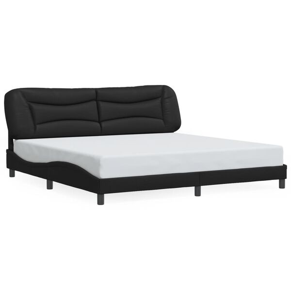 vidaXL Bedframe zonder matras "Hvar"e kunstleer zwart 200x200 cm