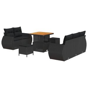 vidaXL Tuin Sofa Set 8 st 5-Aantal zitplaatsen Zwart poly rattan