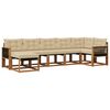 vidaXL Buiten bankenset met kussen 7 pcs Natuurlijk en Beige