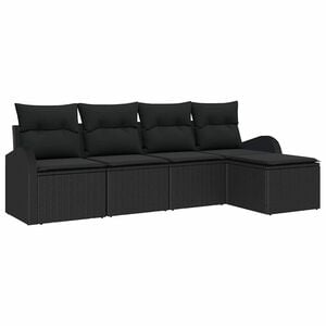 vidaXL Tuin Sofa Set 5 st Zwart poly rattan