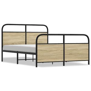 vidaXL Bedframe zonder matras bewerkt hout sonoma eikenkleur 120x190cm