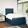 vidaXL Boxspring met matras fluweel donkerblauw 120x190 cm