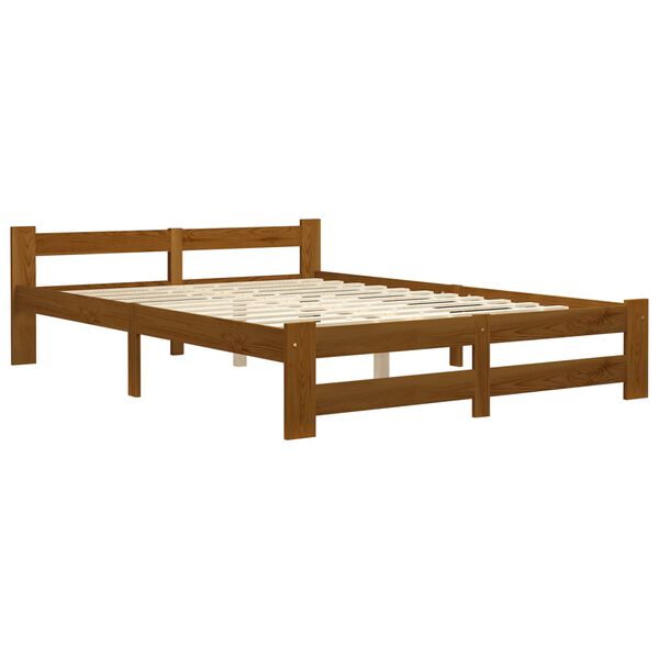 vidaXL Bedframe massief grenenhout honingbruin 160x200 cm