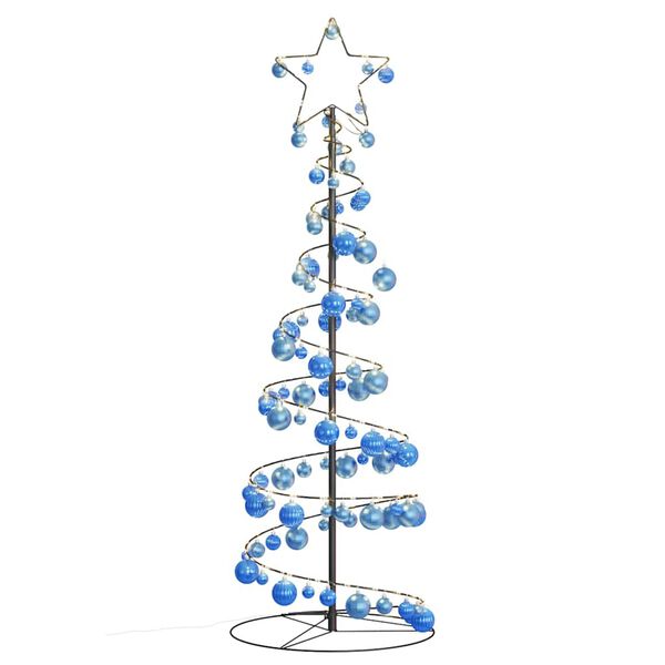 vidaXL LED-kerstboom met kerstballen 100 LED's warm wit 150 cm