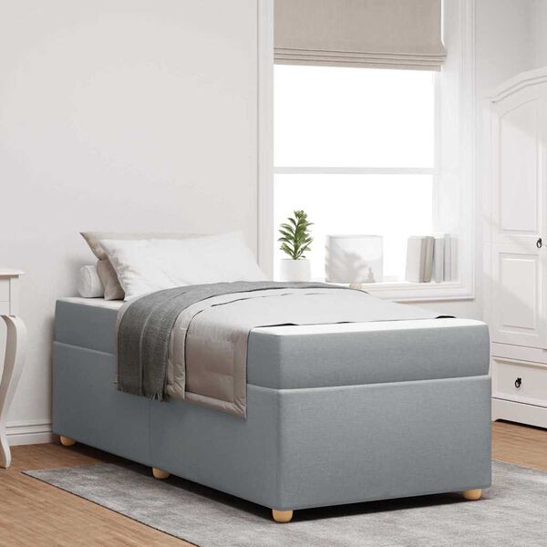 vidaXL Bedframe met matras Lichtgrijs 100 x 200 cm Stof