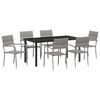 vidaXL Tuin eettafelset 7 st Grijs poly rattan