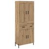 vidaXL Hoge kast met lade 2 pcs Artisan Eiken Bewerkt hout